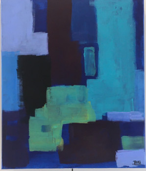 Named contemporary work « Bleu Vert », Made by BRU
