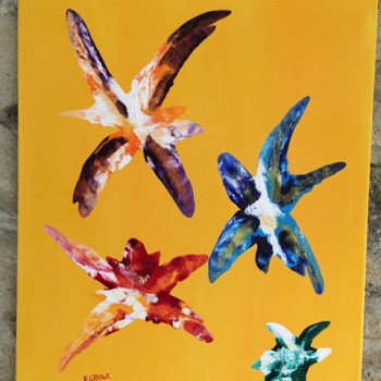 Named contemporary work « jaunefloralies », Made by FABRICE GRUWE