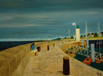 Named contemporary work « La jetée nord du port de La Flotte », Made by PICH