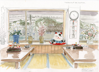 Named contemporary work « Restaurant de routier à Shiratsuka, Japon », Made by DELORD