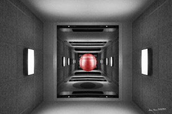 Named contemporary work « THE RED BALL », Made by JEAN-MARC PHILIPPE