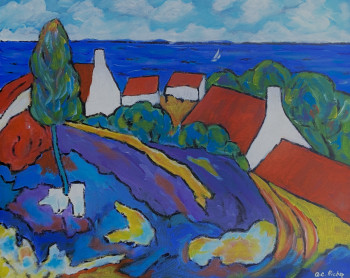 Named contemporary work « Le village de la pointe », Made by ALAIN-CHARLES RICHER