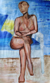 Named contemporary work « Woman in bath suit », Made by ASMA H.