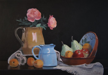 Contemporary work named « Nature morte aux fruits », Created by REBER KAROL