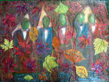 Contemporary work named « La fête de l'automne », Created by MITRA SHAHKAR