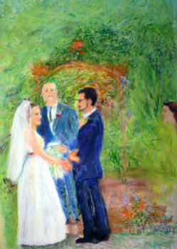 Contemporary work named « The wedding », Created by MITRA SHAHKAR