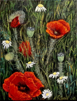 Named contemporary work « Coquelicots », Made by NADYA RIGAILL