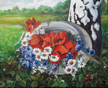 Named contemporary work « Fleurs de printemps », Made by ALEKSANDRA