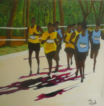 Named contemporary work « Les marathoniens de Paris 2 », Made by PICH