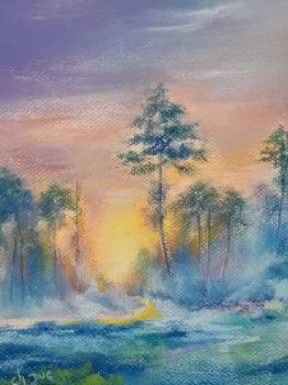 Contemporary work named « Les landes », Created by DUC
