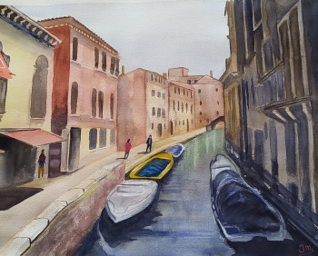 Contemporary work named « Venise les canaux », Created by JACQUES MASCLET