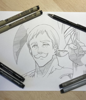 Named contemporary work « Escanor/Seven Deadly Sins », Made by WIWIDRAWING