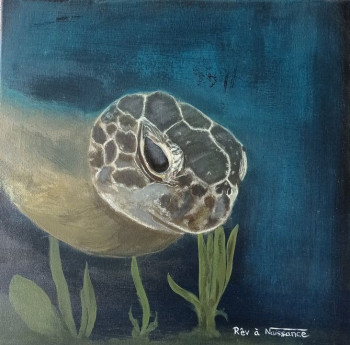 Named contemporary work « Dame tortue », Made by RêV à NAISSANCE