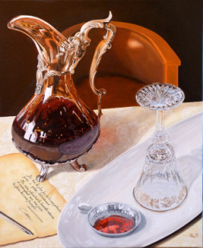 Named contemporary work « l'âme du vin », Made by BERNARD POISOT