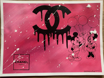 Named contemporary work « Pink Disney Chanel », Made by GEROUDARTIST