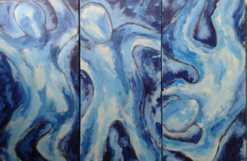 Named contemporary work « Série Aqua, Diptyque 3 », Made by SARAH MERY