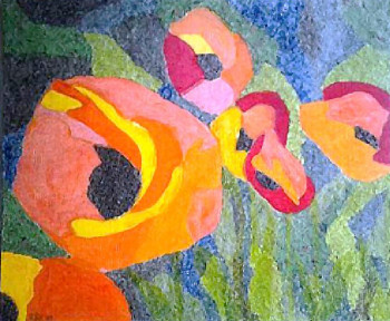 Named contemporary work « Fleurs champêtres », Made by GINNA