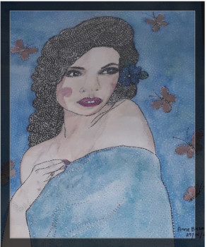 Named contemporary work « LES PAPILLONS D' OR », Made by ANNE-B