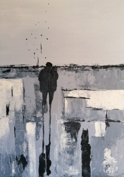 Named contemporary work « Couple sur la plage », Made by FELJAZZ