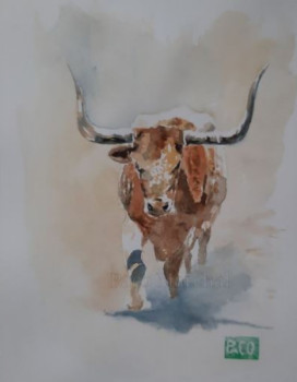 Named contemporary work « Longhorn- Camargue », Made by PACO