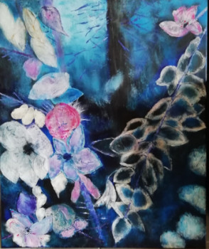 Contemporary work named « fleurs de nuit », Created by SYLVIE DUPRAZ