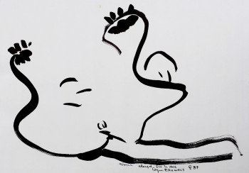 Named contemporary work « Lionne allongée », Made by ERIK CHARRIER
