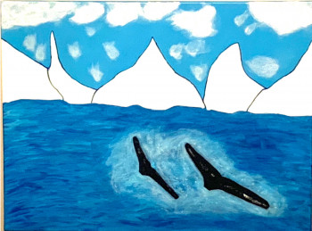 Named contemporary work « Baleines en Antarctiques », Made by JACK GOMEZ