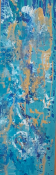 Named contemporary work « Fond bleu », Made by BRIGITTE ROUX