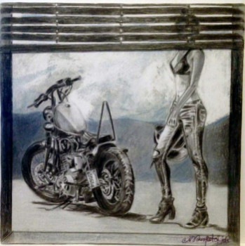 Named contemporary work « le store », Made by MOSKA-NICOLE