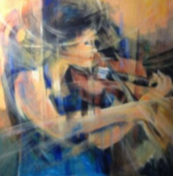 Named contemporary work « la violoniste », Made by CHEBAHI