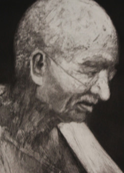 Contemporary work named « Gandhi », Created by LAFFILLé