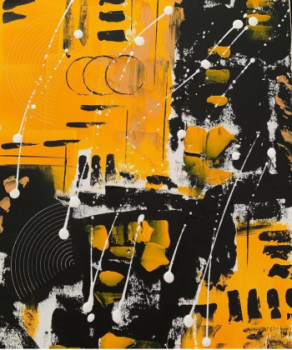 Contemporary work named « Polychrome », Created by NG_ABSTRAIT_PAINT