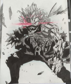 Named contemporary work « Kirishima, personnage d'une série animée nommée "my hero academia" », Made by ANTOINE REMY