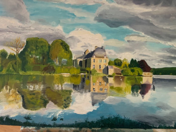 Named contemporary work « L’abbaye de Paimpont   dans ses reflets », Made by CHRISTIAN FATOUX