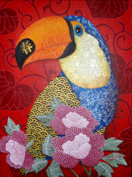 Named contemporary work « Toucan ultra-déco », Made by MYRIAM LAKRAA (EI)