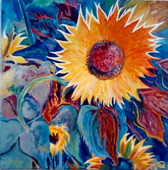 Contemporary work named « Tournesols fin d été », Created by PIERRE-YVES QUEMENER