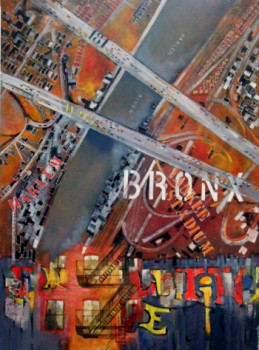 Named contemporary work « HARLEM RIVER 2 », Made by CHRISTIAN CACALY