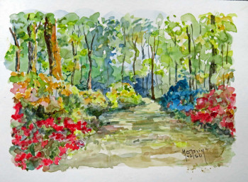 Contemporary work named « une allée dans le parc floral de Boutiguéry(cv284) », Created by MICHEL HAMELIN
