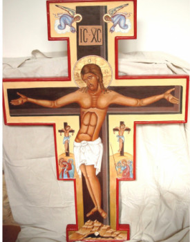 Contemporary work named « Christ en croix », Created by ELLEDITLIANE