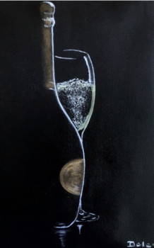 Named contemporary work « Bulles et champagne », Made by PATRICIA DELEY