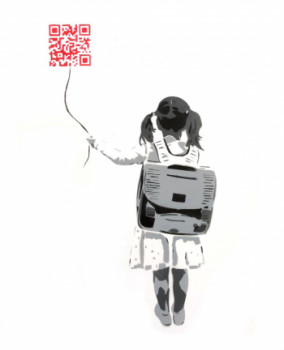 Named contemporary work « Little girl with QR code », Made by CHARLOTTE PARENTEAU-DENOEL