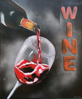 Contemporary work named « WINE », Created by VEVECREATION