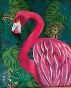 Contemporary work named « FLAMINGO », Created by VEVECREATION