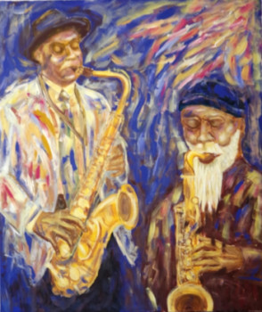 Named contemporary work « Duo de sax », Made by POMMEZ