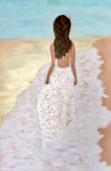 Contemporary work named « Peinture abstraite acrylique décorative Fasquolina », Created by FLORENCE FéRAUD-AIGLIN