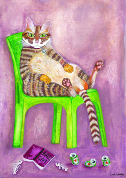 Contemporary work named « Bad Cat », Created by CAROLE COURTOUX