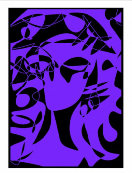 Contemporary work named « PURPLE MIND », Created by AMZAR