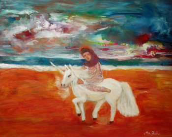 Named contemporary work « Le cavalier et l'unicorne. », Made by MITRA SHAHKAR