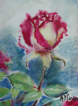 Contemporary work named « Bouton de rose bicolore », Created by AMALIA MEREU
