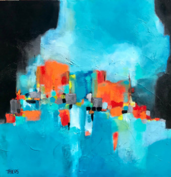 Named contemporary work « azur », Made by PATRICIA THIERS